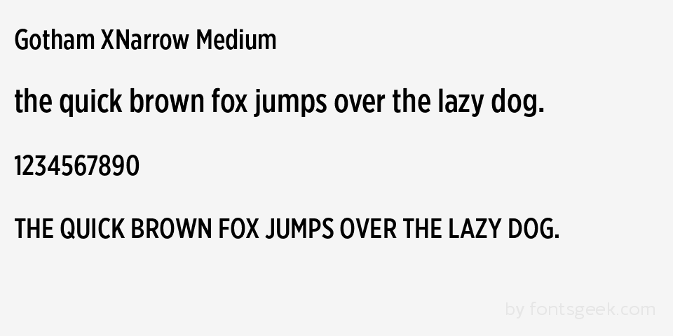 폰트 Gotham Screen Smart Extra Narrow